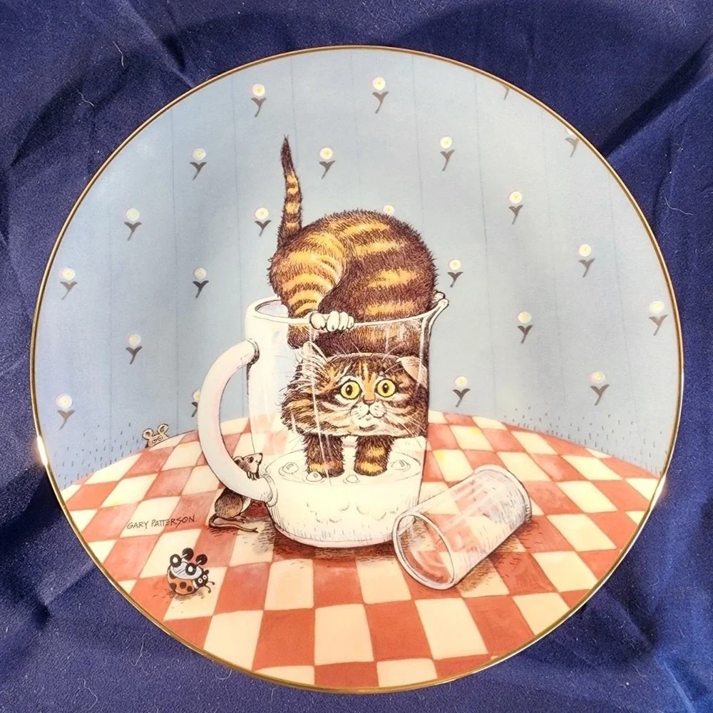 Gary Patterson Curiosity Comical Cats Danbury Mint Collector Plate 1996 B9645